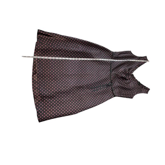 Pinup V-Neck Polka Dot Sleeveless Dress With Ruffle Trim & Waist Tie Size 12 - Picture 10 of 10